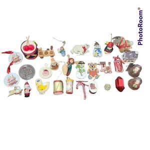 Vintage Lot of 30 Christmas Tree Ornaments 70s 80s 90s McDonald's Drums